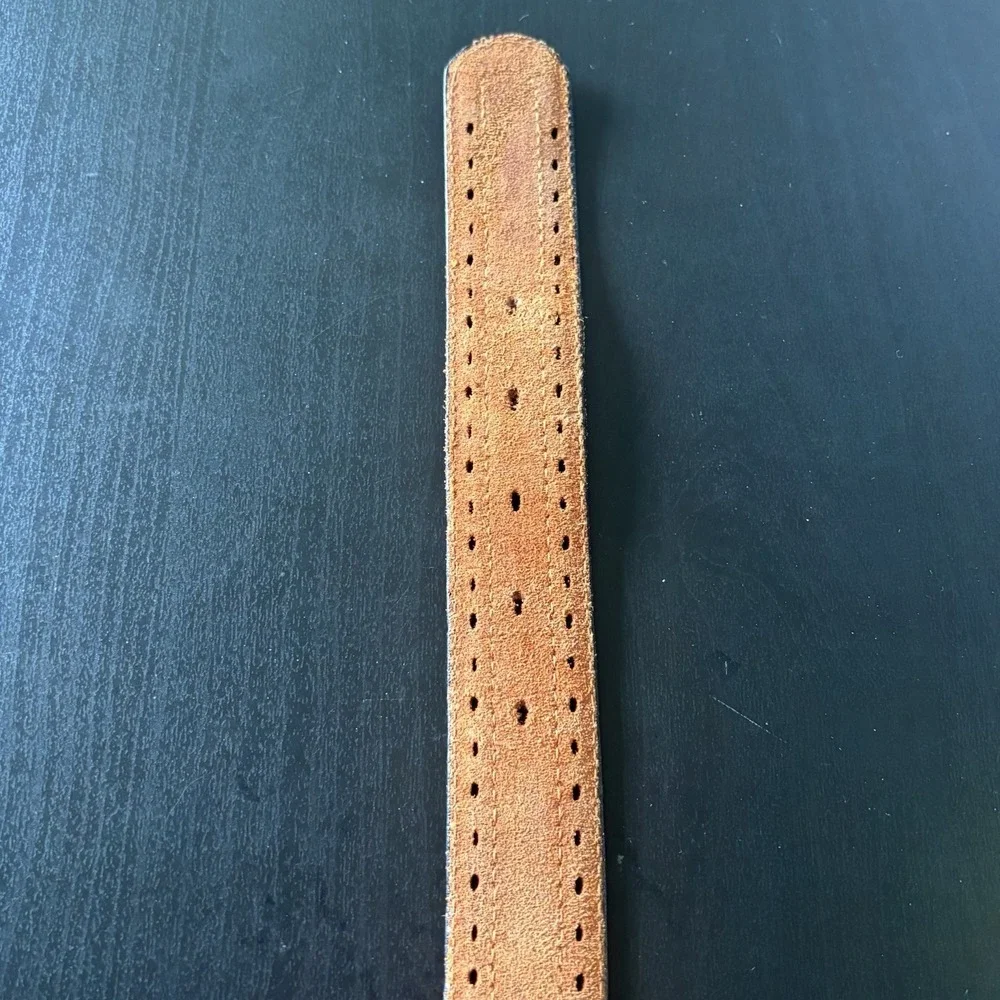 Weil's Iowa USA Made Oil Tanned Leather Belt Western Chestnut Brown‎ SZ 34 (38